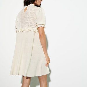 NWT ZARA MIXED POINTELL LACE KNIT DRESS  ECRU - REF. 2746/056 M